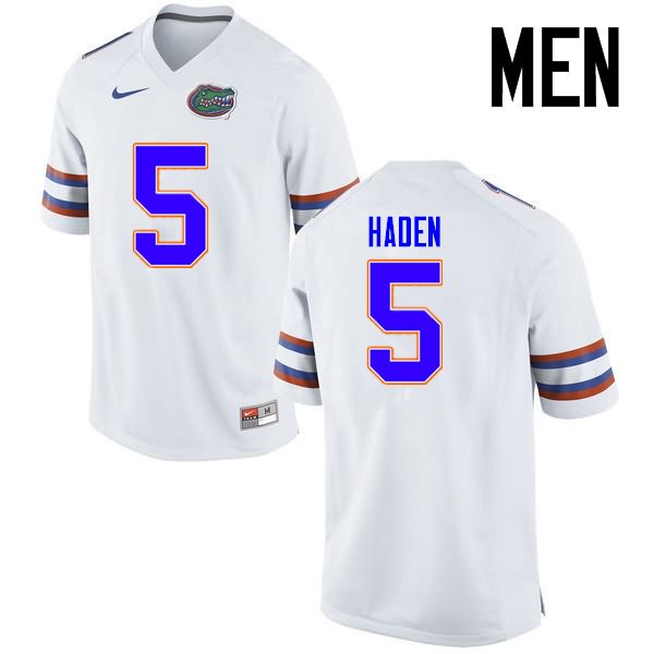 Men's NCAA Florida Gators Joe Haden #5 Stitched Authentic Nike White College Football Jersey GIB6065UJ